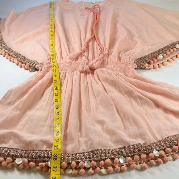 Shiraleah Chicago Dede 100% Cotton Coverup One Size in Pink - Picture 5 of 14